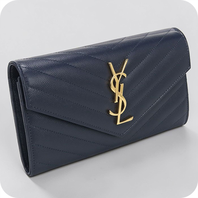 SAINT LAURENT 中古 サンローラン 長財布二折 レディース ブランド