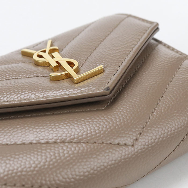 SAINT LAURENT 中古 サンローラン 三つ折り財布 コンパクト 三折財布