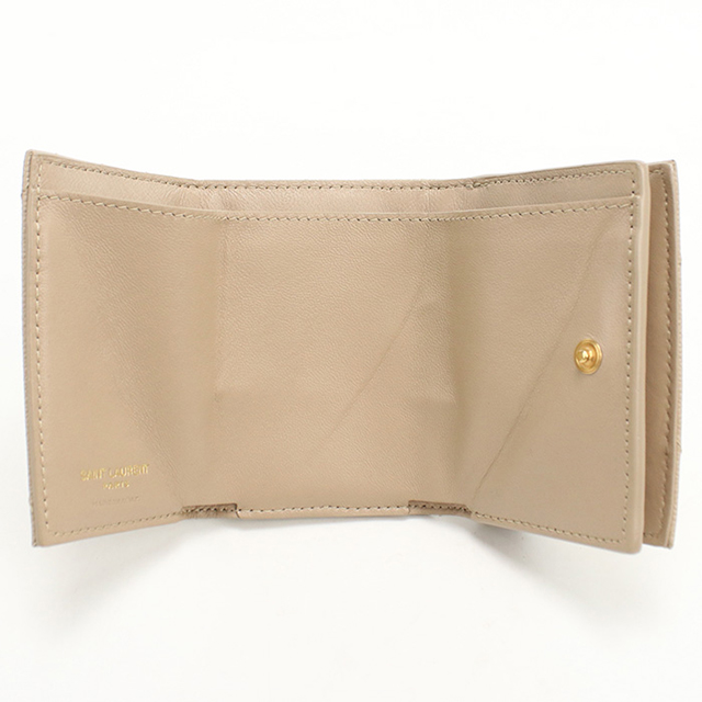 SAINT LAURENT 中古 サンローラン 三つ折り財布 コンパクト 三折財布