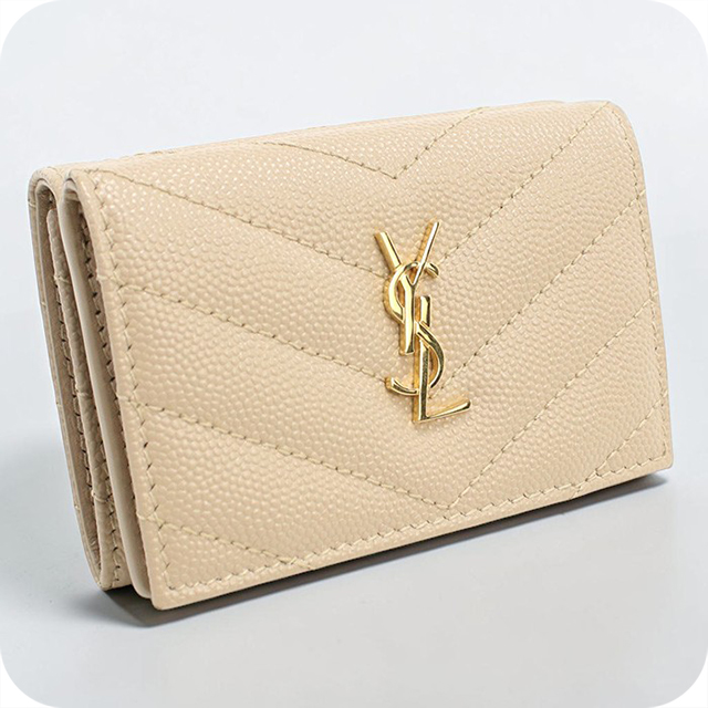 SAINT LAURENT 中古 サンローラン 三つ折り財布 三折財布 レディース