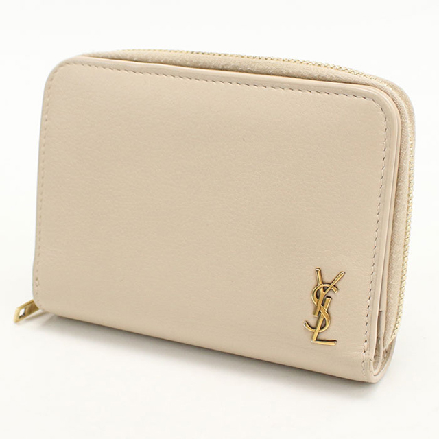 Saint Laurent ベージュ 三つ折り財布 SAINT LAURENT 中古 サンローラン 二つ折り財布 二折財布 レディース