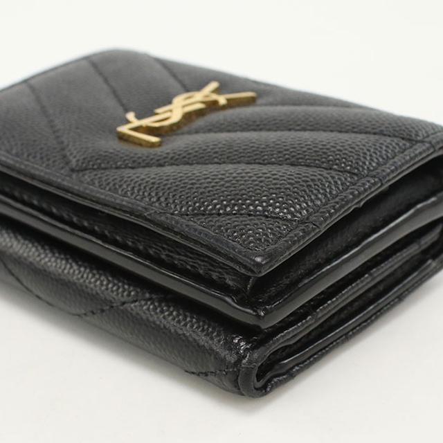 SAINT LAURENT 中古 サンローラン 三つ折り財布 コンパクト 三折財布
