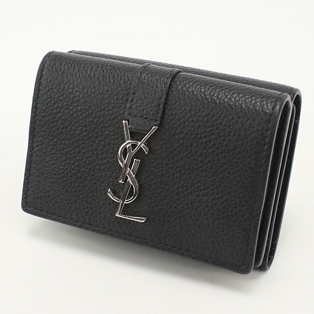 SAINT LAURENT 中古 サンローラン 三つ折り財布 コンパクト 三折財布