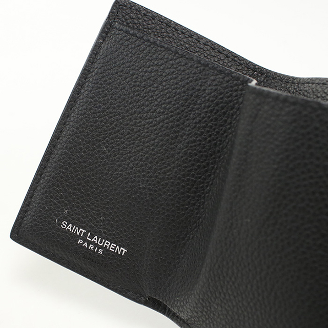 SAINT LAURENT 中古 サンローラン 三つ折り財布 コンパクト 三折財布