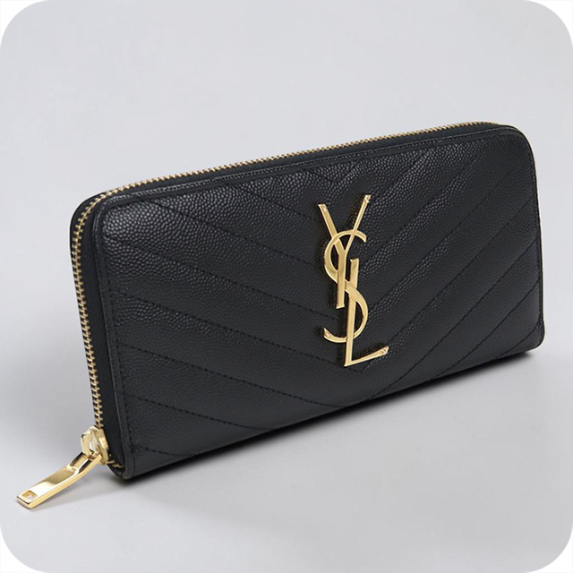 SAINT LAURENT 中古 サンローラン 長財布 ラウンドファスナー