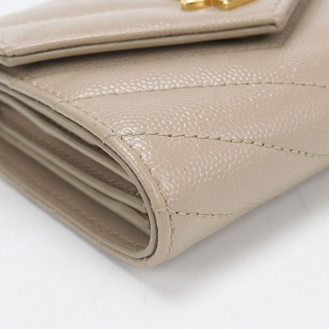 SAINT LAURENT 中古 サンローラン 三つ折り財布 コンパクト 三折財布