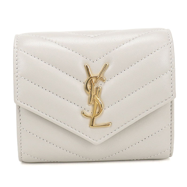 SAINT LAURENT 中古 サンローラン 三つ折り財布 コンパクト 三折財布