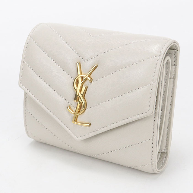 SAINT LAURENT 中古 サンローラン 三つ折り財布 コンパクト 三折財布