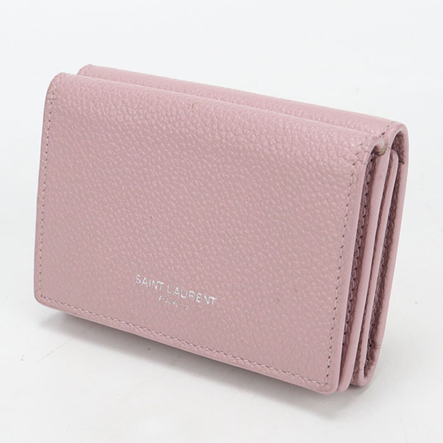 SAINT LAURENT 中古 サンローラン 三つ折り財布 コンパクト 三折財布