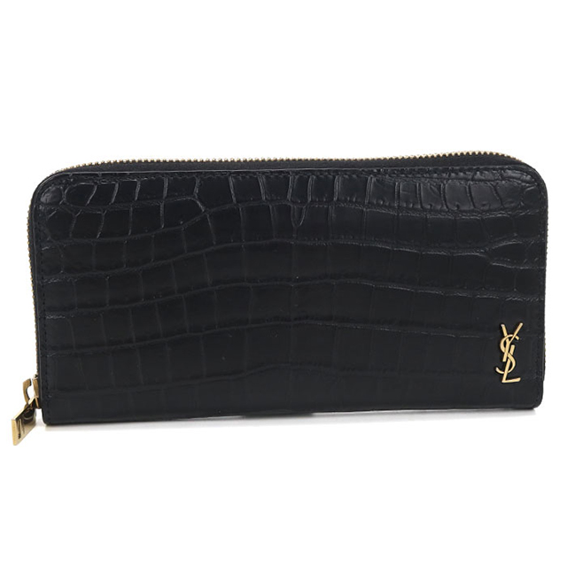 【美品】サンローラン 長財布 ネイビー オーガナイザー ラウンドファスナー SAINT LAURENT 中古 サンローラン 長財布ラウンドファスナー