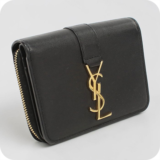 SAINT LAURENT 中古 サンローラン 二つ折り財布 二折財布 コンパクト