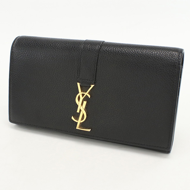 国内即発【Saint Laurent】ラージジップウォレット YSL ライン SAINT LAURENT 中古 サンローラン 長財布ニ折小銭入付き