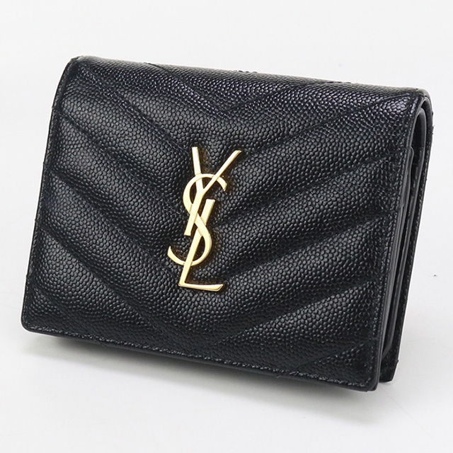 YSL ブラック 財布　サンローラン Yves Saint Laurent サンローラン 長財布 メンズ ブラック SAINT