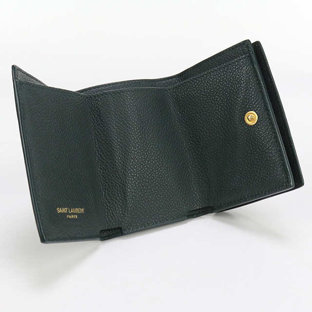 美品 YSLサンローラン ウォレット SAINT LAURENT 中古 サンローラン 三折財布 レディース ブランド