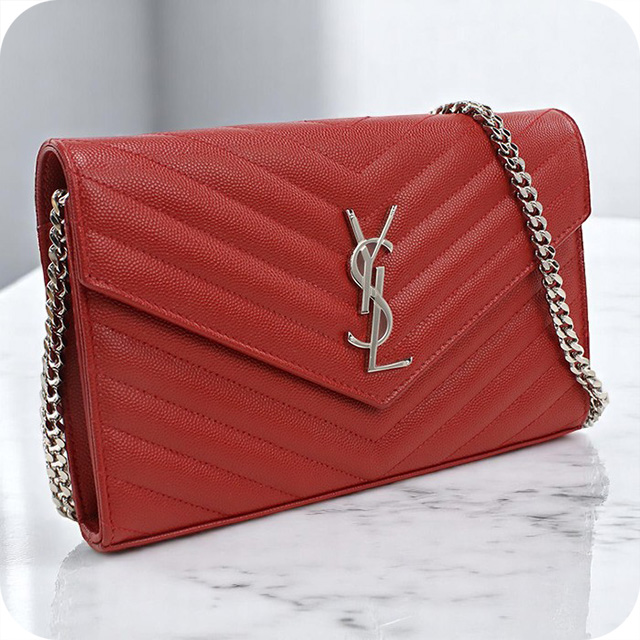 SAINT LAURENT 中古 サンローラン チェーンウォレット レディース