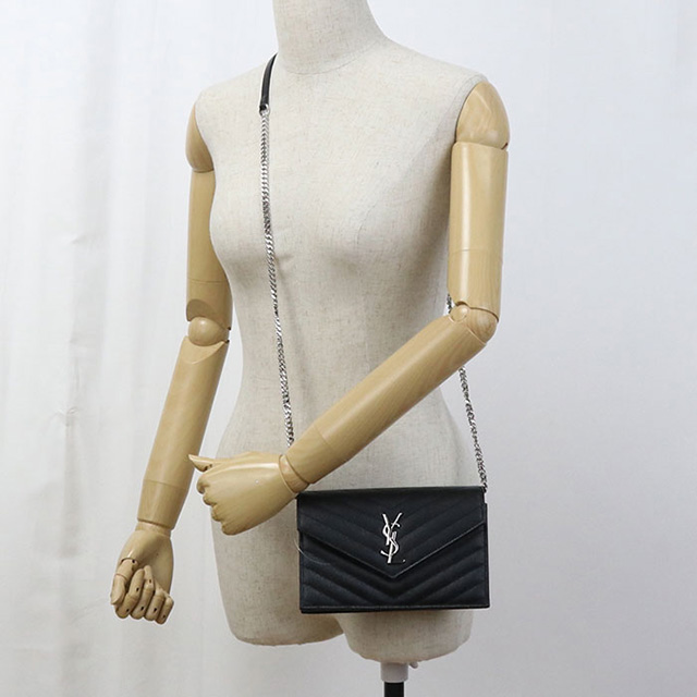 SAINT LAURENT 中古 サンローラン チェーンウォレット レディース