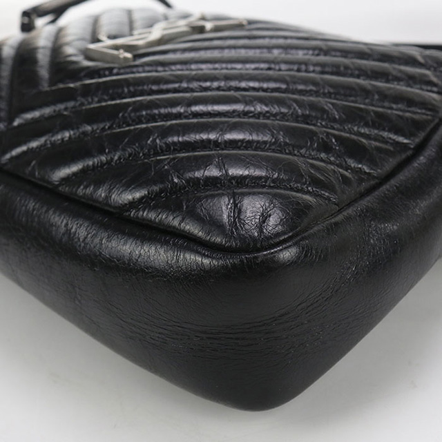 新品同様 サンローラン SAINT LAURENT ルー チェーン ショルダー バッグ レザー ブラック 612579 Lou Shoulder Bag 90312360 SAINT LAURENT ルー チェーン ショルダー バッグ レザー ブラック