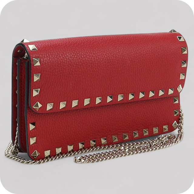 VALENTINO ロコトワルイコノグラフ　チェーンウォレット　三つ折り財布 VALENTINO（ヴァレンティノ） 中古 チェーンウォレット レディース