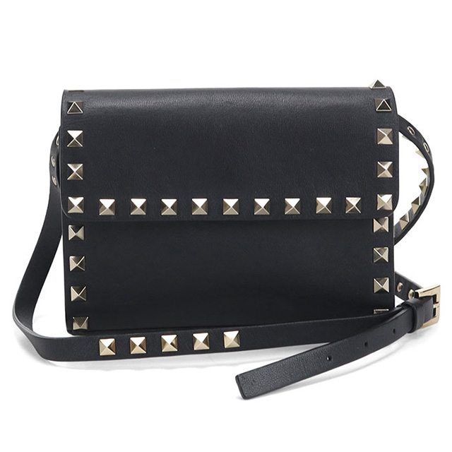S*A様 オークション❣️バレンティノ ショルダーバッグ　ロックスタッズ スマホ VALENTINO（ヴァレンティノ） 中古 斜め掛け ショルダーバッグ