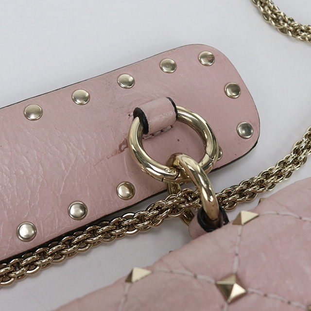 ヴァレンティノ　スタッズ　チェーン　ショルダーバッグ　肩掛けバッグ　美品　本物 VALENTINO 中古 ヴァレンティノ 斜め掛け ショルダーバッグ