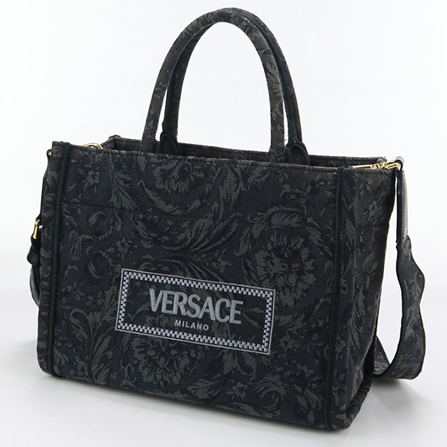 【美品】ヴェルサーチ バロッコ アテナ 2way ハンドバッグ ショルダー 黒 美品】ヴェルサーチ バロッコ アテナ 2way ハンドバッグ ショルダー 黒