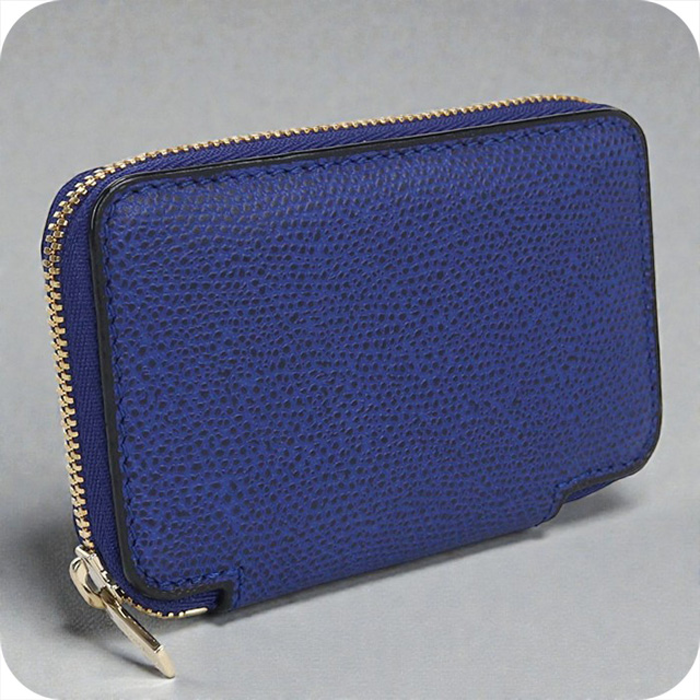【美品】Valextra ラウンドジップ　ミニウォレット　ケース　ブルー 私の愛用品 (11) Valextraのミニ財布 | Navy Circle