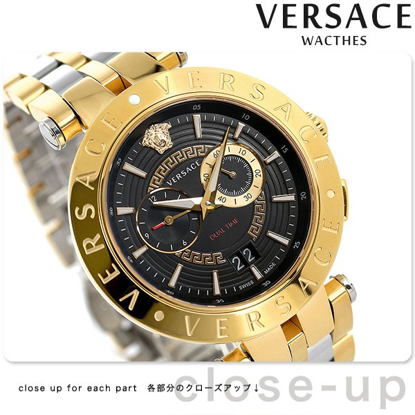 ヴェルサーチ 時計 メンズ 腕時計 ブランド Vレース デュアルタイム 