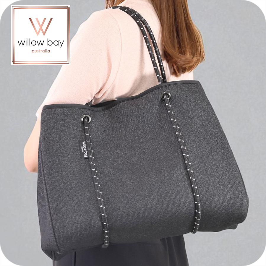 ウィローベイ トートバッグ レディース ブランド WILLOWBAY DAYDREAMER ネオプレントートバッグ（クロージャー付き） マザーズバッグ ポーチ 1002 CHARCOAL バッグ 軽量 手提げ 高級 おしゃれ プレゼント 女性 実用的 かわいい Willow Bay（ウィローベイ） トートバッグ レディース ブランド