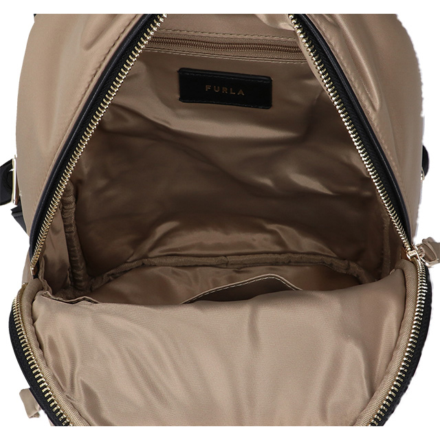 【新品同様】フルラ　リュック　ガイア　L ナイロン　レザー　ベージュ系 FURLA（フルラ） バッグ レディース リュック リュックサック バック