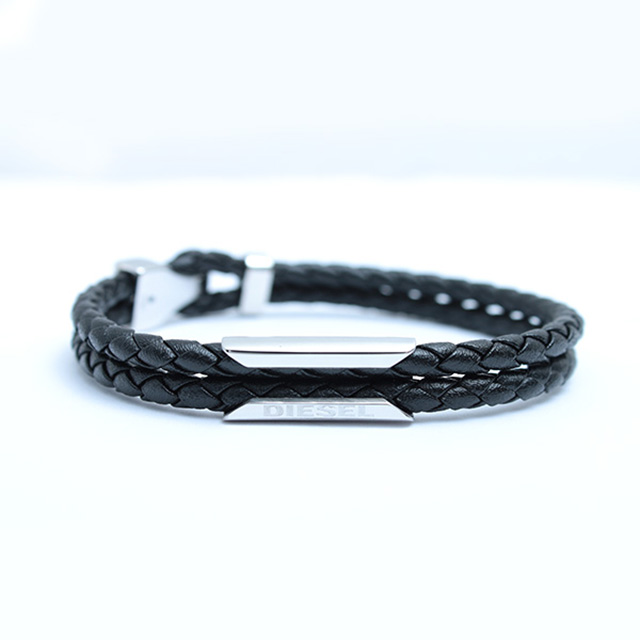 DIESEL ディーゼル ブレスレット ブラック×シルバー DX1247040 DIESEL ディーゼル DX1247040 ブレスレット BRACERET 男性
