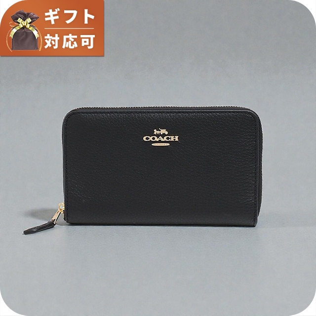 COACH（コーチ） レディース 二つ折り財布 コンパクト C4124-IMBLK