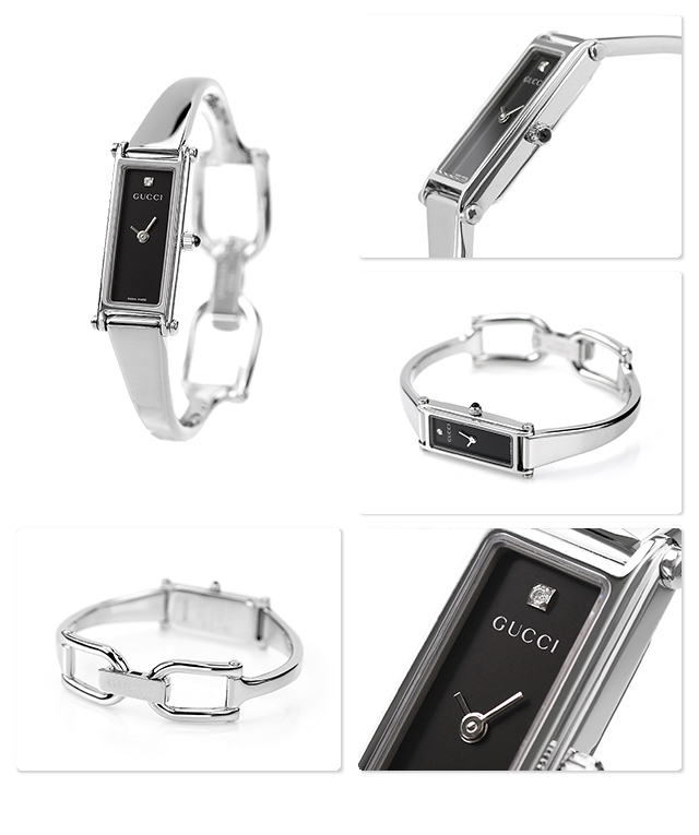 GUCCI グッチ バングル 時計 1500 レディース ブラック YA015555