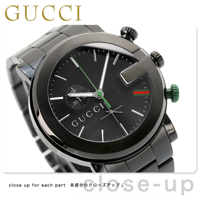 値下げ！GUCCI グッチ 腕時計 メンズ 人気のブラック 定価15万 作動oK GUCCI（グッチ） 時計 メンズ 腕時計 ブランド パンテオン クロノ