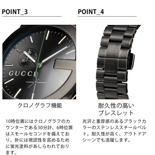 GUCCI（グッチ） 時計 G-クロノ メンズ オールブラック YA101331