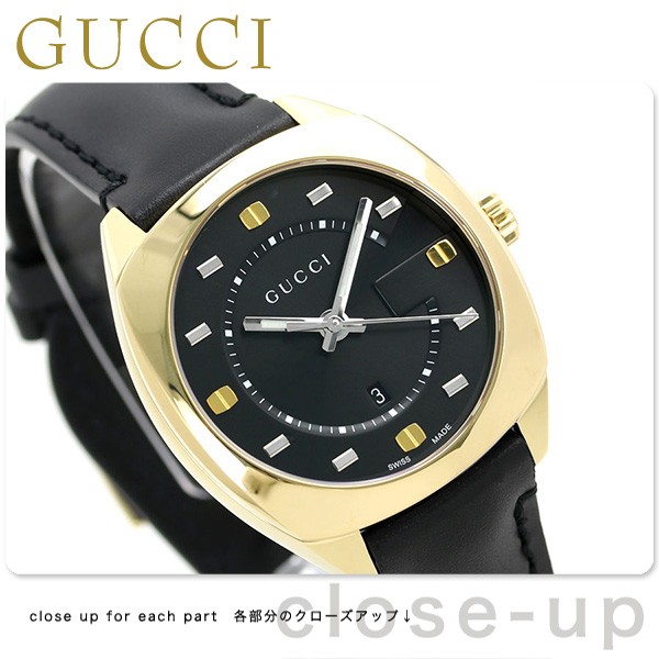 送料無料格安 グッチ Gucci レディース 腕時計 Gg2570 コレクション ミディアム 37mm Ya ブラック 革ベルト 腕時計