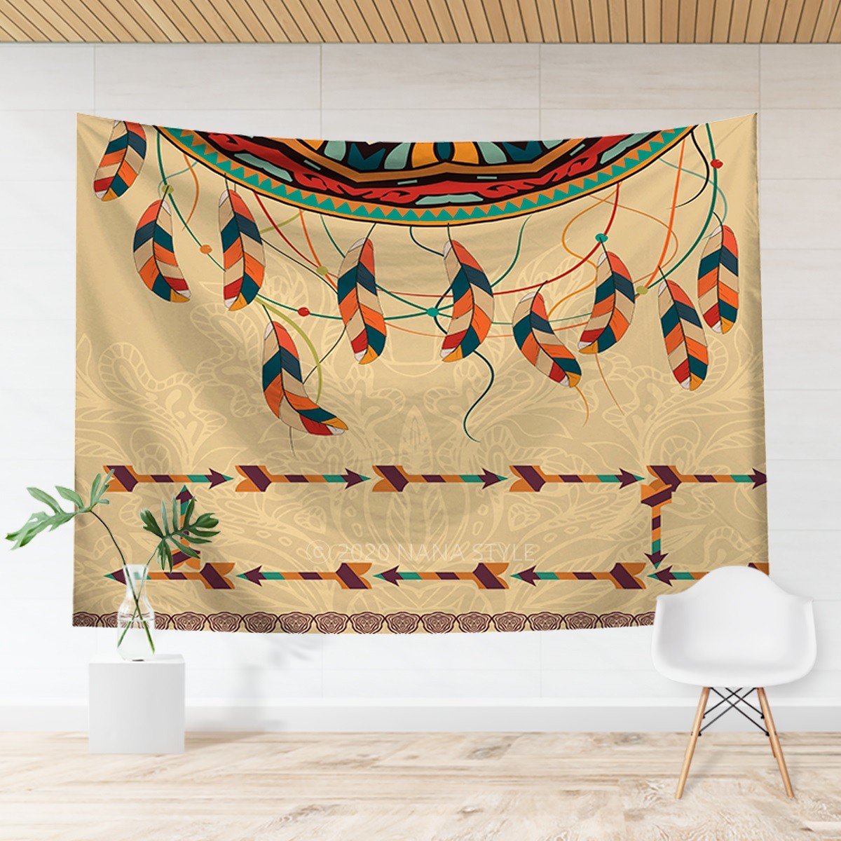 タペストリー 羽モチーフ 大判 おしゃれ 北欧 インテリア 雑貨 壁掛け