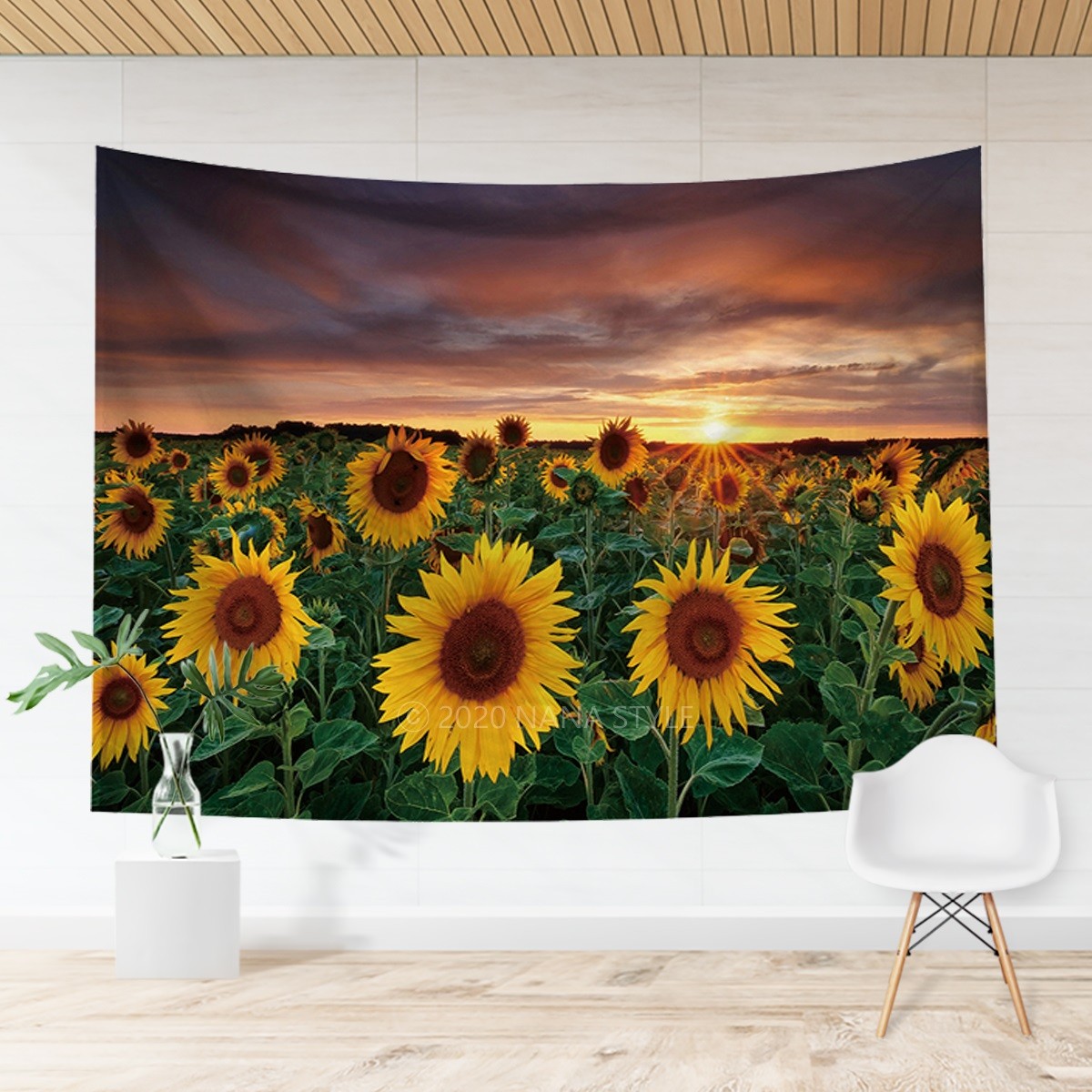 タペストリー ひまわり 大判 おしゃれ 北欧 インテリア 雑貨 壁掛け 絵