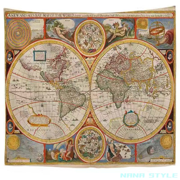 世界地図 タペストリー 11種類B 150×130センチ 壁掛けフック付き インテリア壁装飾 おしゃ...