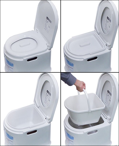 【K】【山崎産業】簡易トイレ ポータブルトイレ【P型 ホワイト】