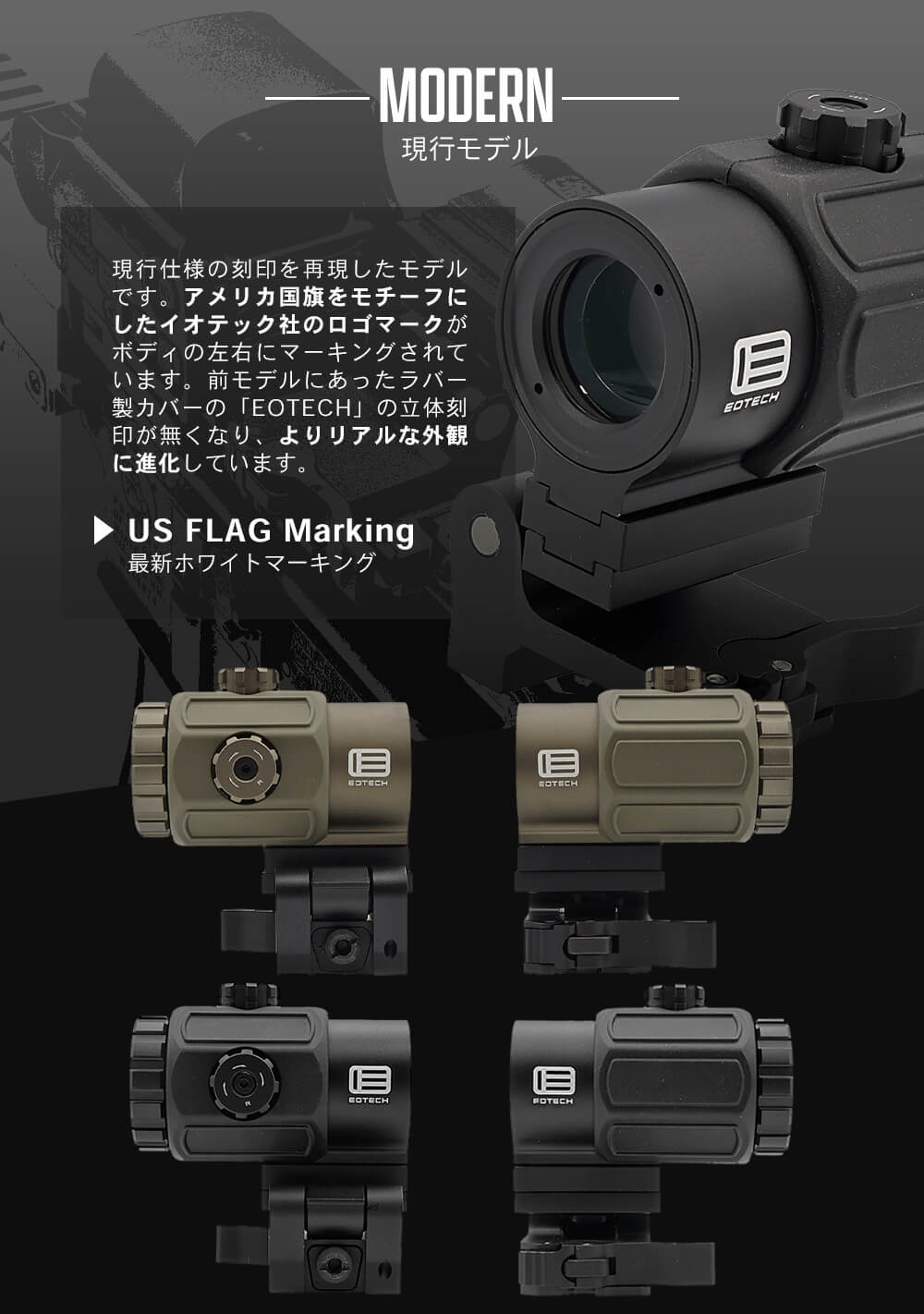 Evolution Gear 製 EOTech G43 マグニファイア 3倍 レプリカ DE クリア