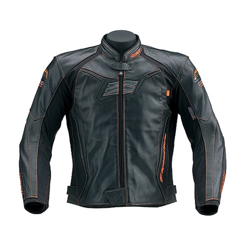 ヒョウドウ HSL516D LEATHER [MINERVA D3O] BLACK/ORANGE STITCH(CREST)