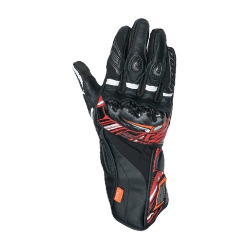 HYOD HSG307D ST-X CORE D3O LEATHER GLOVES（LONG） ブラック/レッド ヒョウドウ レザーグローブ
