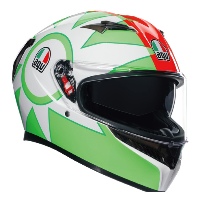 AGV K3 JIST Asian Fit ROSSI MUGELLO 2018(18381007005)アジアンフィット バイク ヘルメット フルフェイス かっこいい おしゃれ メンズ｜nankai-kyoto