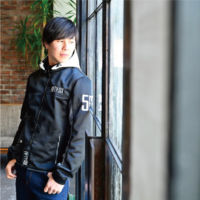 56design フード付きメッシュジャケット グレー レディースM