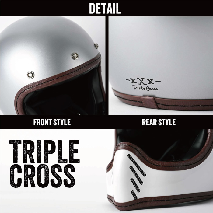 RIDEZ RIDEZ TRIPLE CROSS バイク用フルフェイスヘルメット シルバー
