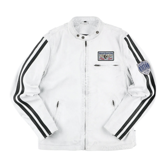 ライズ RLJ1101 RIDEZ COMP JACKET ライダースジャケット WHITE/BLACK