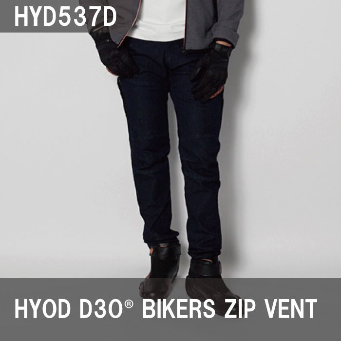 ヒョウドウ HYD537D HYOD D3O BIKERS ZIP VENT BLACK(one-wash