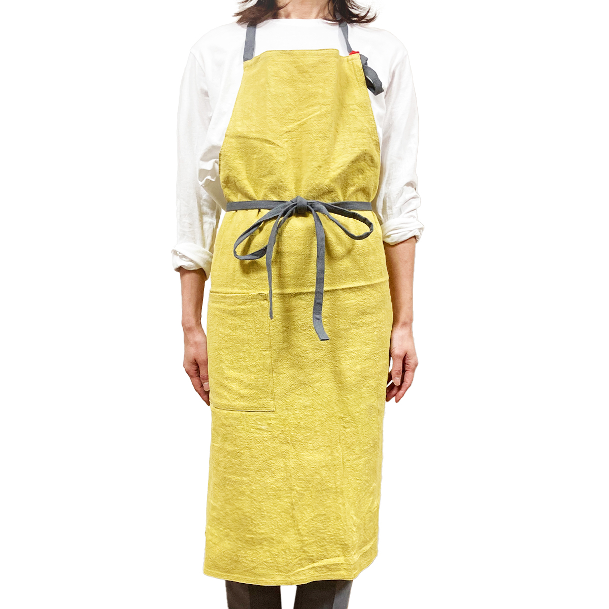 人気作家リネンエプロンワンピース 麻(リネン)100％ 天然素材の人気エプロンワンピース｜ナチュラル