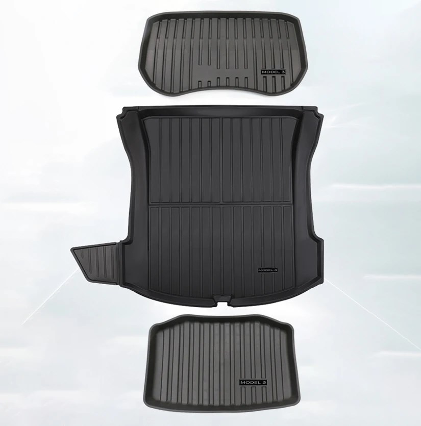 安い販促 テスラタイプ3 2018-2023用柔軟カーペットプロテクタートランク ブーツマット 全天候型 テスラモデル