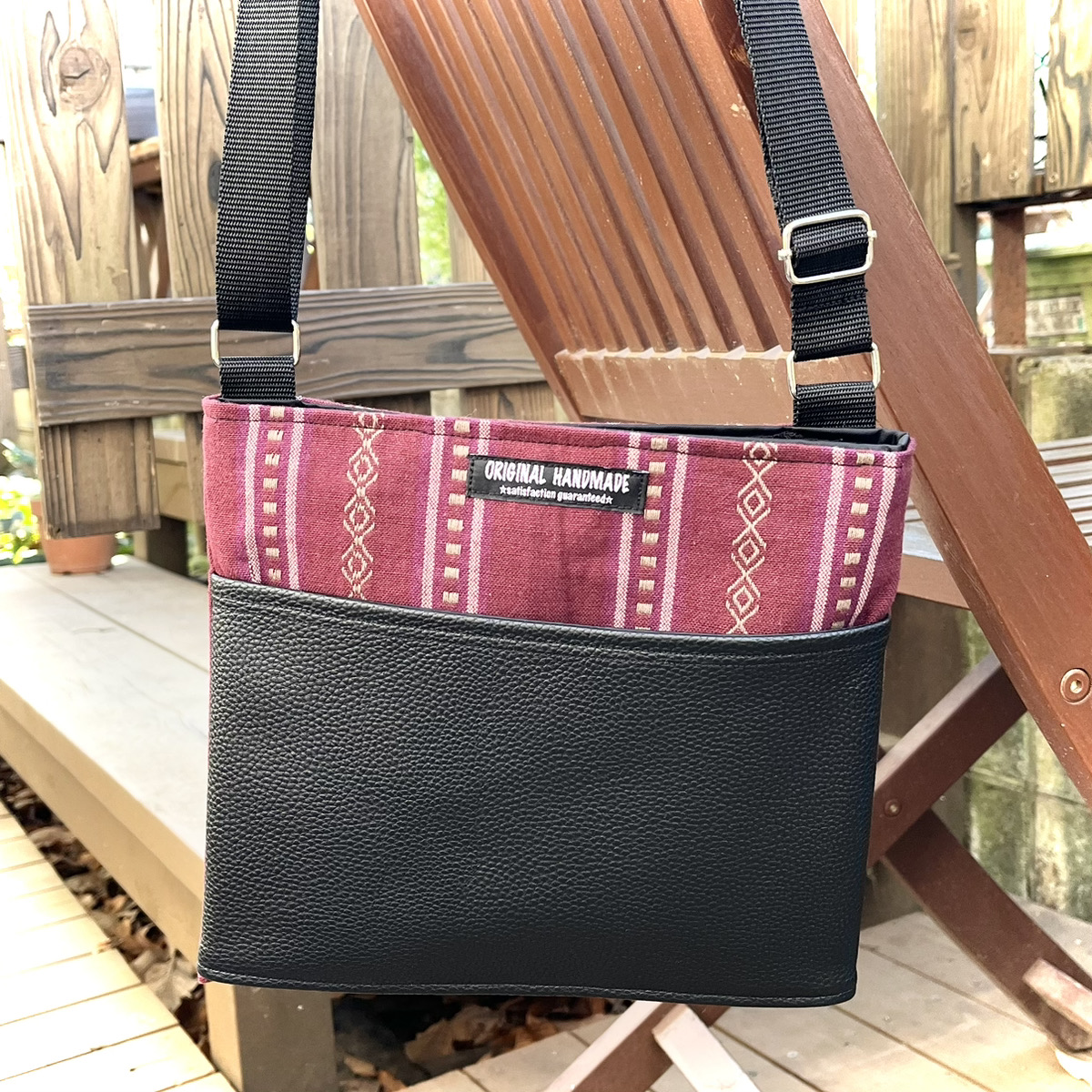 ショルダーバッグ handmade bag サコッシュ ショルダーバッグ 斜め掛けショルダー 布製 フェイク